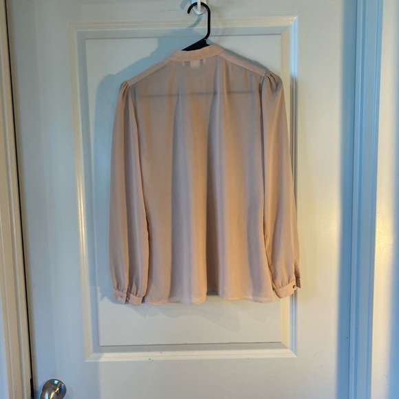 Lloyd Williams Vintage Sheer Floral Embroidery Front Button Up Pussy Bow top, 8 - Picture 8 of 10